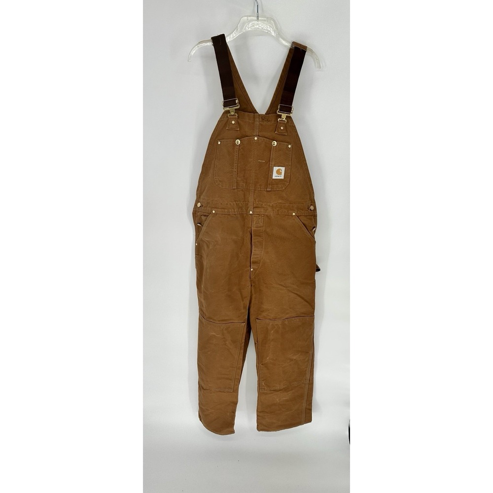 Carhartt Mens 38x32 Regular Overalls Pants Tan